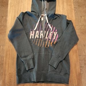 Harley-Davidson Medium Zip Up Hoodie in Slate Blue